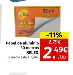 Maskom Supermercados SELEX Papel de aluminio 30 metros oferta