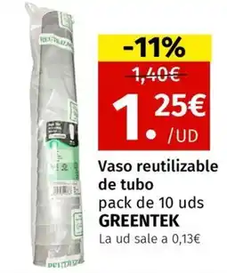Maskom Supermercados Vaso reutilizable de tubo oferta