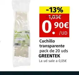 Maskom Supermercados GREENTEK Cuchillo transparente oferta