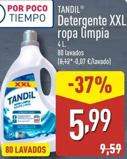 ALDI TANDIL Detergente XXL ropa limpia oferta