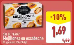 ALDI SAL DE PLATA Mejillones en escabeche oferta