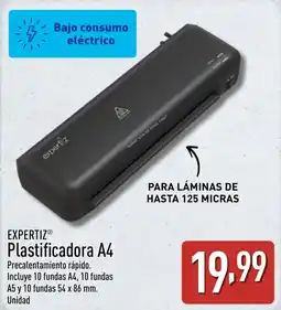 ALDI EXPERTIZ Plastificadora A4 oferta