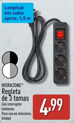 ALDI WORKZONE Regleta de 3 tomas oferta