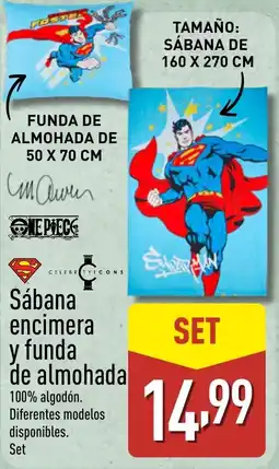 ALDI Sábana encimera y funda de almohada oferta