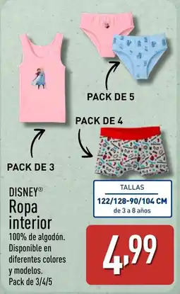ALDI DISNEY Ropa interior oferta