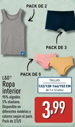 ALDI L&D Ropa interior oferta