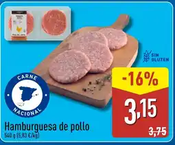 ALDI Hamburguesa de pollo oferta