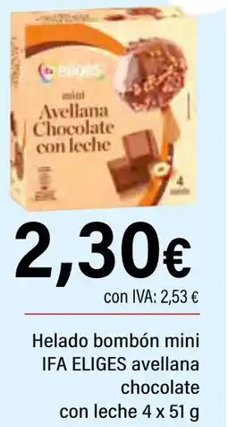 Cash Ifa IFA ELIGES Helado bombón mini avellana chocolate oferta