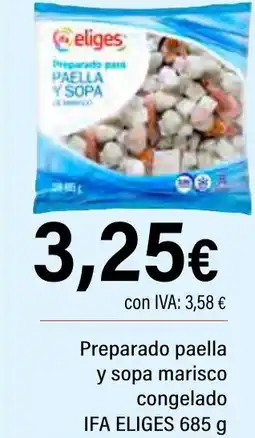 Cash Ifa IFA ELIGES Preparado paella y sopa marisco congelado oferta