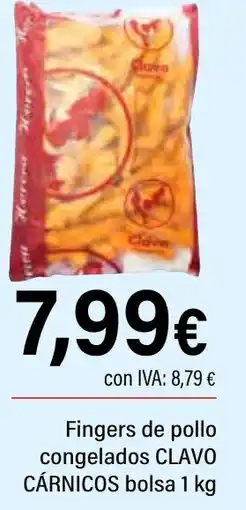 Cash Ifa CLAVO CÁRNICOS Fingers de pollo congelados oferta