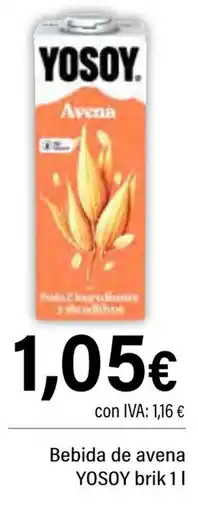 Cash Ifa YOSOY Bebida de avena oferta
