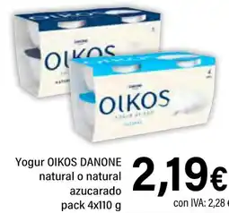 Cash Ifa OIKOS DANONE Yogur natural o natural azucarado oferta