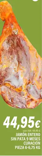 Cash Ifa Jamón entero sin pata 9 meses curación pieza oferta
