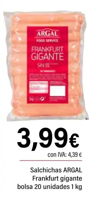 Cash Ifa ARGAL Salchichas Frankfurt gigante bolsa 20 unidades oferta