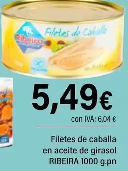 Cash Ifa RIBEIRA Filetes de caballa en aceite de girasol oferta