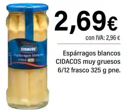 Cash Ifa CICADOS Espárragos blancos muy gruesos 6/12 frasco oferta