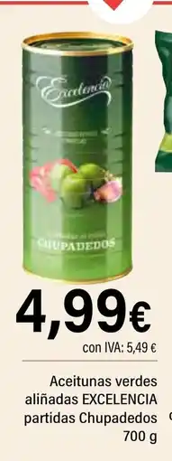 Cash Ifa EXCELENCIA Aceitunas verdes aliñadas partidas Chupadedos oferta