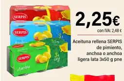 Cash Ifa SERPIS Aceituna rellena de pimiento anchoa o anchoa oferta