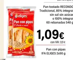 Cash Ifa IFA ELIGES Pan con pipas oferta