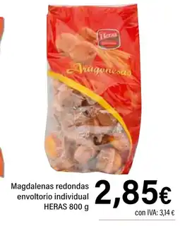 Cash Ifa HERAS Magdalenas redondas envoltorio individual oferta