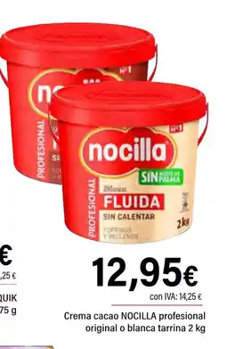 Cash Ifa NOCILLA Crema cacao profesional original o blanca tarrina oferta