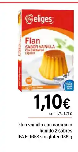 Cash Ifa IFA ELIGES Flan vainilla con caramelo líquido 2 sobres oferta