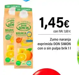 Cash Ifa DON SIMON Zumo naranja exprimida con o sin pulpa oferta