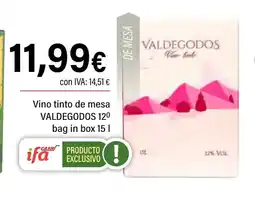 Cash Ifa VALDEGODOS Vino tinto de mesa oferta
