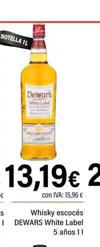 Cash Ifa DEWARS Whisky escocés White Label oferta