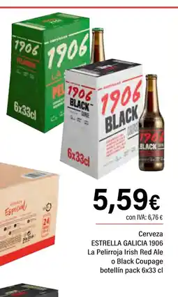 Cash Ifa ESTRELLA GALICIA Cerveza La Pelirroja Irish Red Ale o Black Coupage oferta
