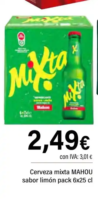 Cash Ifa MAHOU Cerveza mixta sabor limón oferta