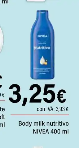 Cash Ifa NIVEA Body milk nutritivo oferta