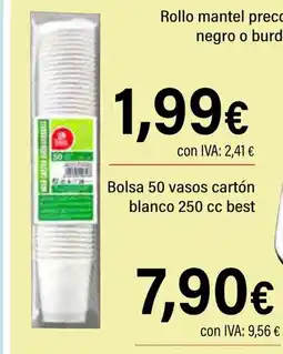 Cash Ifa Bolsa 50 vasos cartón oferta