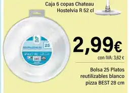 Cash Ifa Bolsa 25 Platos reutilizables blanco oferta