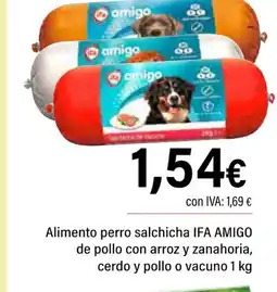 Cash Ifa IFA AMIGO Alimento perro salchicha de pollo con arroz y zanahoria, cerdo y pollo o vacuno oferta