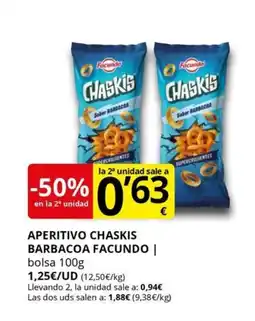 Supermercados MAS FACUNDO Aperitivo chaskis barbacoa oferta