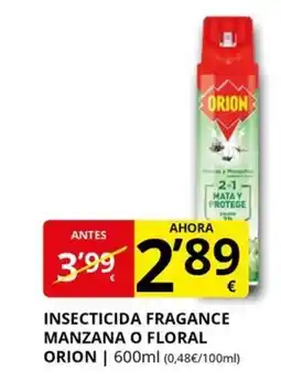Supermercados MAS ORION Insecticida fragance manzana o floral oferta
