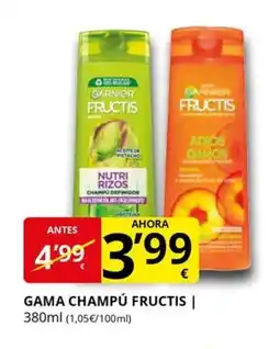 Supermercados MAS FRUCTIS Gama champú oferta