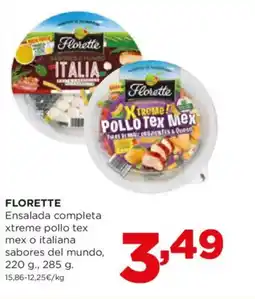 Alimerka FLORETTE Ensalada completa xtreme pollo tex mex o italiana sabores del mundo oferta