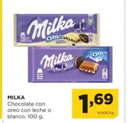 Alimerka MILKA Chocolate con oreo con leche o blanco oferta