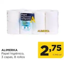 Alimerka ALIMERKA Papel higiénico, 3 capas 8 rollos oferta