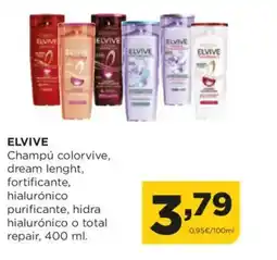 Alimerka ELVIVE Champú colorvive, dream lenght, fortificante, hialurónico purificante, hidra oferta
