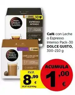 Masymas Dolce gusto - cafe con leche o espresso intenso pack-30 oferta
