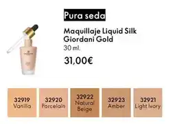 Oriflame Giordani gold - maquillaje liquid silk oferta