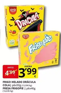 Supermercados MAS Frigo - helado dracua oferta