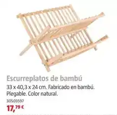 Bauhaus Escurreplatos bambú oferta