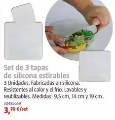 Bauhaus Set de 3 tapas silicona estirable oferta