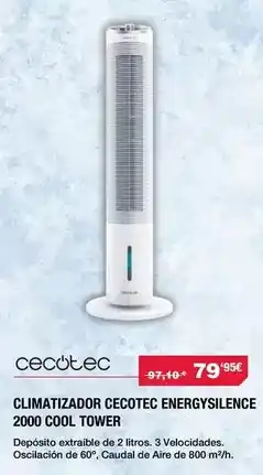 Chafiras Cecotec - climatizador cecotec energysience 2000 cool tower oferta