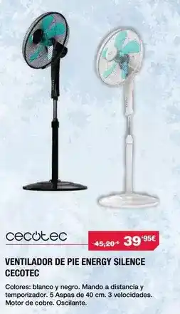 Chafiras Cecotec - ventilador de pie energy silence oferta