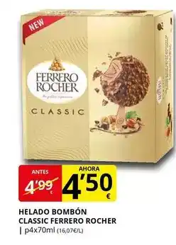 Supermercados MAS Ferrero rocher - helado bombon classic oferta